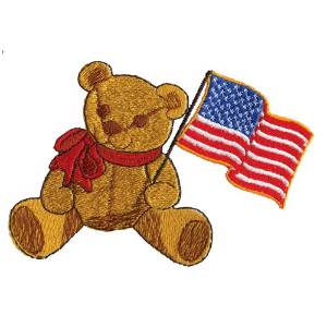 Picture of Teddy Flag Machine Embroidery Design