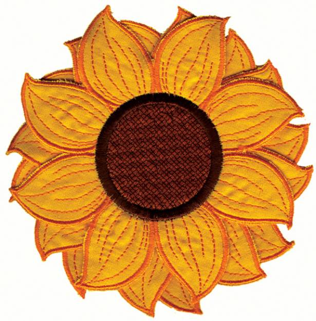 Picture of Sunflower Petal Machine Embroidery Design