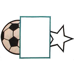 Picture of Soccer Frame Machine Embroidery Design