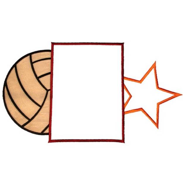 Picture of Volleyball Frame Machine Embroidery Design