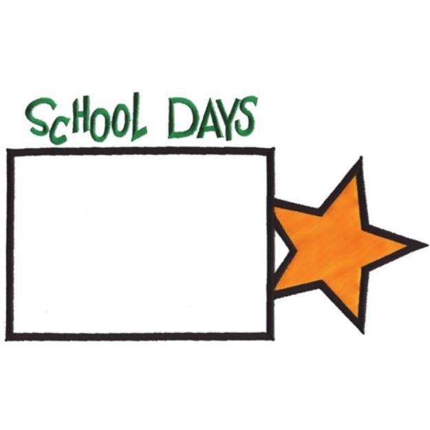 Picture of School Days Frame Machine Embroidery Design