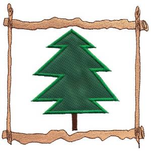 Picture of Applique Tree and Frame Machine Embroidery Design