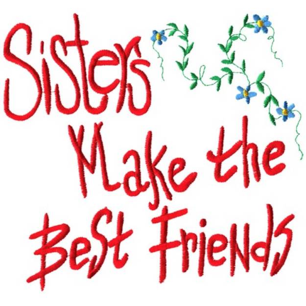 Picture of Sisters Best Friends Machine Embroidery Design