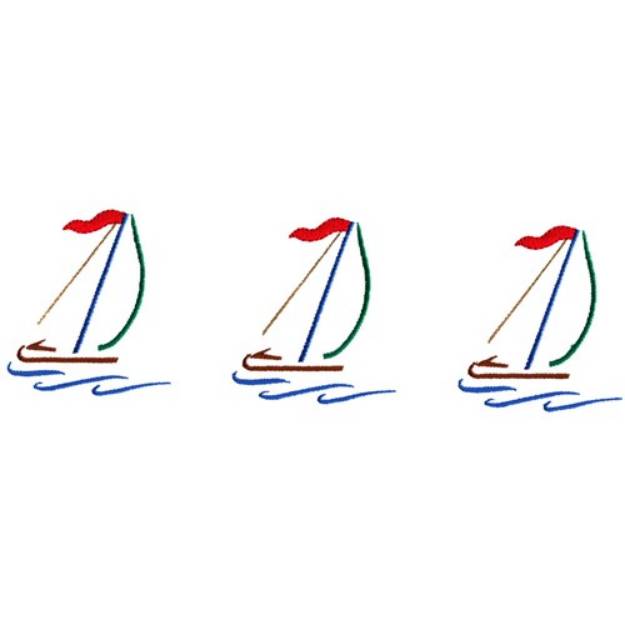 Picture of Sailboats Machine Embroidery Design