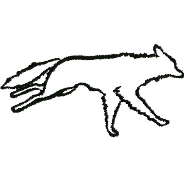 Picture of Wolf Outline Machine Embroidery Design
