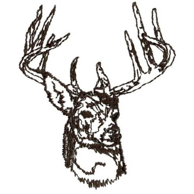 Picture of Deer Head Outline Machine Embroidery Design