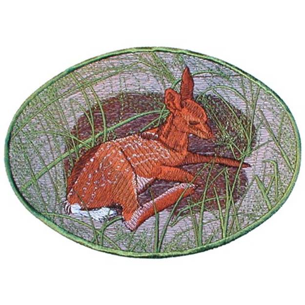 Picture of Fawn Resting Machine Embroidery Design