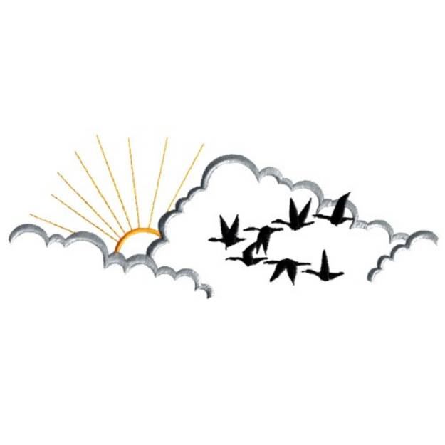 Picture of Flying Geese Scene Machine Embroidery Design