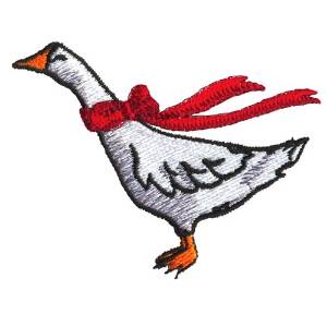Picture of Red Ribbon Goose Machine Embroidery Design