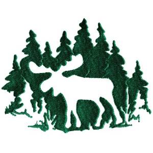 Picture of Missing Moose Silhouette Machine Embroidery Design