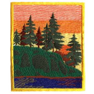 Picture of Woods & Water Scene Machine Embroidery Design