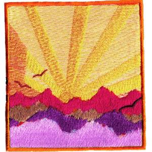Picture of Mountain Sunrise Machine Embroidery Design