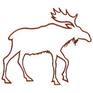 Picture of Moose Outline Machine Embroidery Design