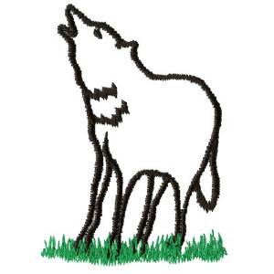 Picture of Howling Wolf Outline Machine Embroidery Design
