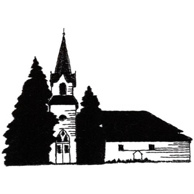 Picture of Old Church Outline Machine Embroidery Design