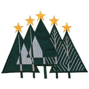 Picture of Christmas Trees Appliqué Machine Embroidery Design