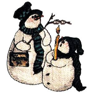 Picture of Snowmen Roasting Machine Embroidery Design