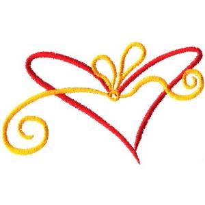 Picture of Abstract Heart and Bow Machine Embroidery Design