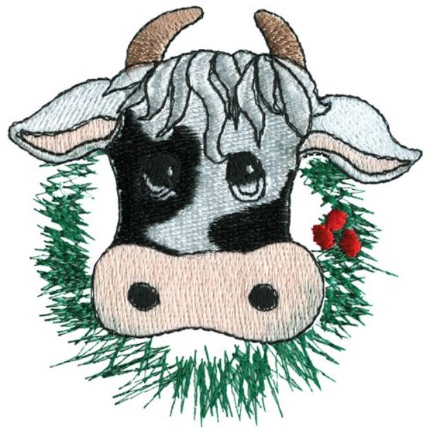Picture of Christmas Cow Machine Embroidery Design