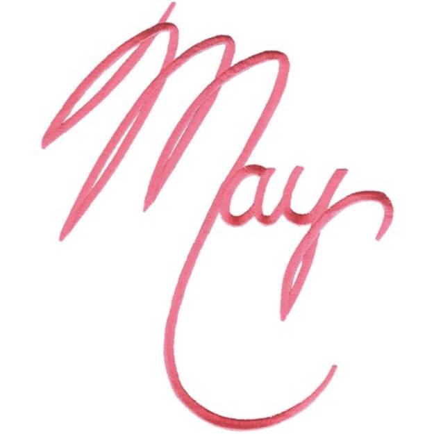Picture of May Script Machine Embroidery Design