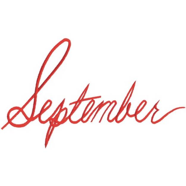 Picture of September Script Machine Embroidery Design