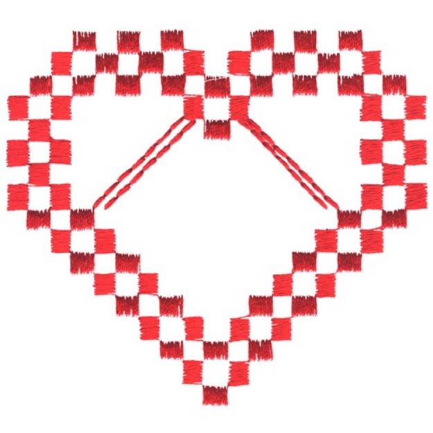 Picture of Cross Stitch Heart Machine Embroidery Design