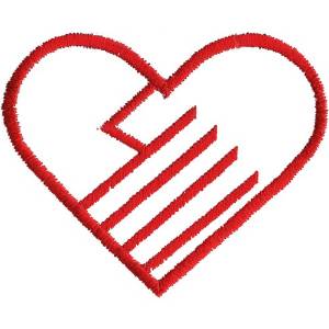 Picture of Heart with Lines Machine Embroidery Design