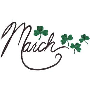 Picture of March with Clovers Machine Embroidery Design