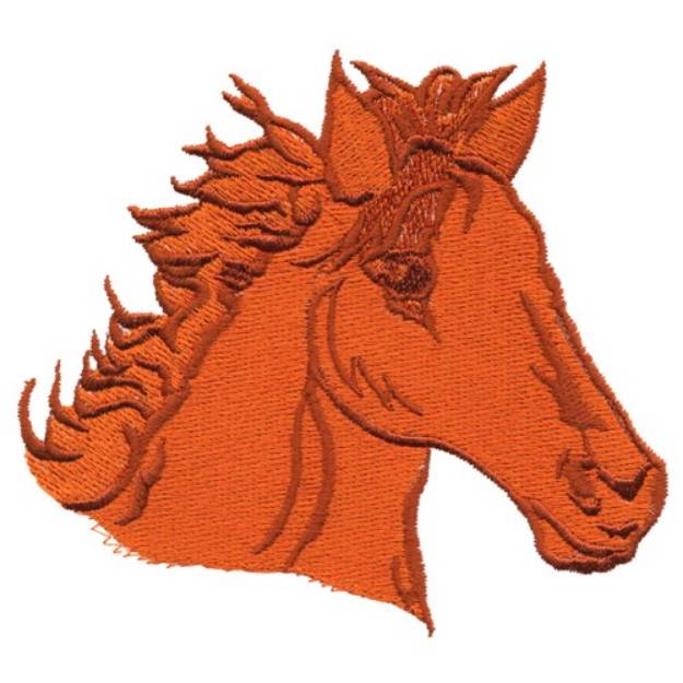 Picture of Filled Horse Head Machine Embroidery Design