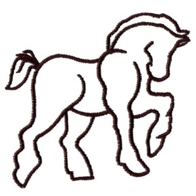 Picture of Draft Horse Outline Machine Embroidery Design