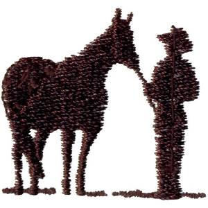 Picture of Horse & Man Silhouette Machine Embroidery Design