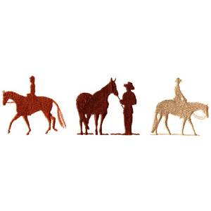 Picture of Three Horse Silhouette Machine Embroidery Design