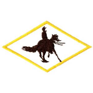 Picture of Spinning Horse Silhouette Machine Embroidery Design