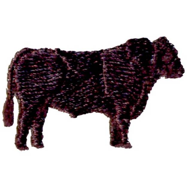 Picture of Black Angus Silhouette Machine Embroidery Design