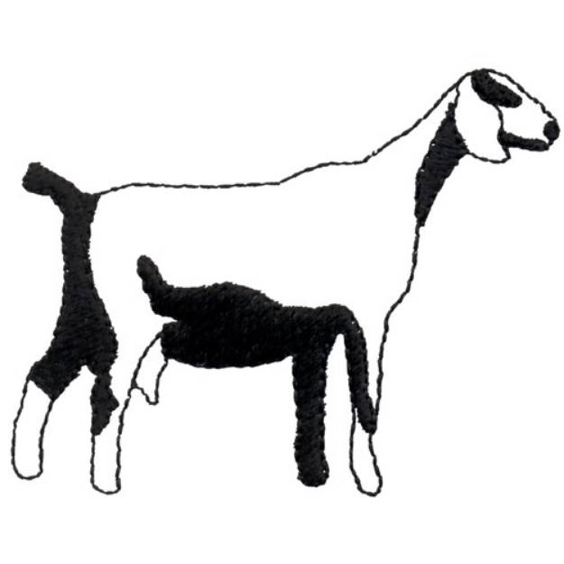 Picture of Goat Outline Machine Embroidery Design