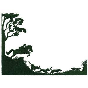 Picture of Fox Hunting Silhouette Machine Embroidery Design