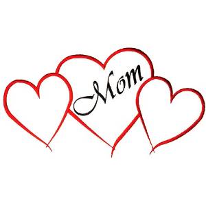 Picture of Mom Hearts Outline Machine Embroidery Design