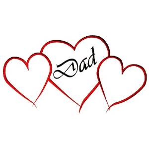Picture of Dad Hearts Outline Machine Embroidery Design