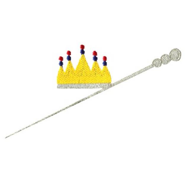 Picture of Crown and Sceptor Machine Embroidery Design