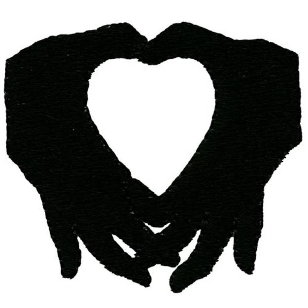 Picture of Heart Hands Silhouette Machine Embroidery Design