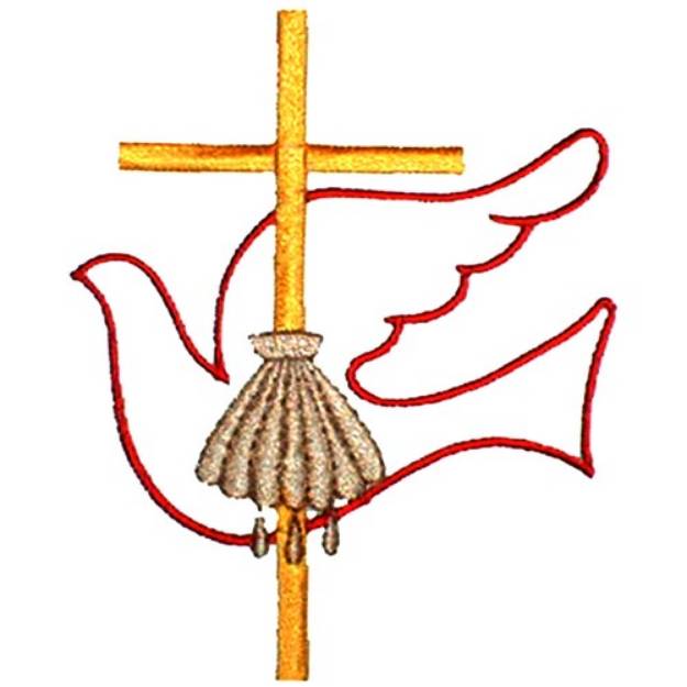 Picture of Baptism Cross & Dove Machine Embroidery Design
