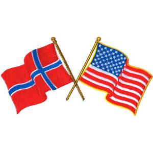 Picture of Norwegian American Flags Machine Embroidery Design