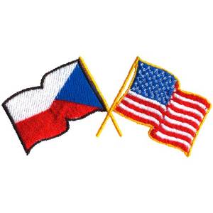 Picture of Czech American Flags Machine Embroidery Design
