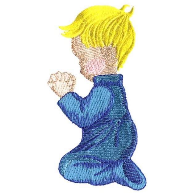 Picture of Little Boy Praying Machine Embroidery Design