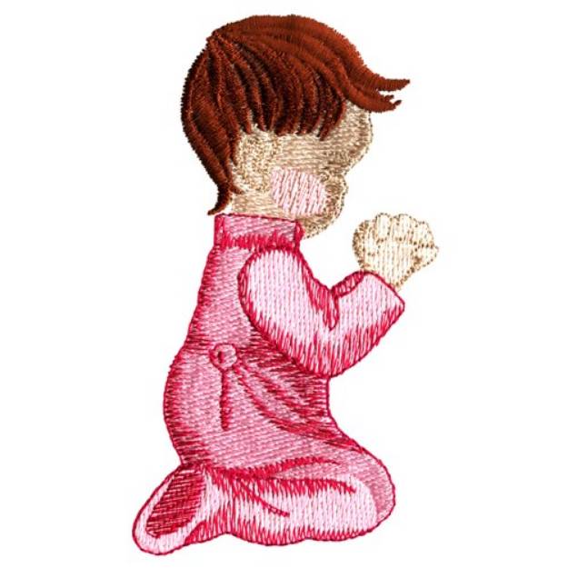 Picture of Little Girl Praying Machine Embroidery Design