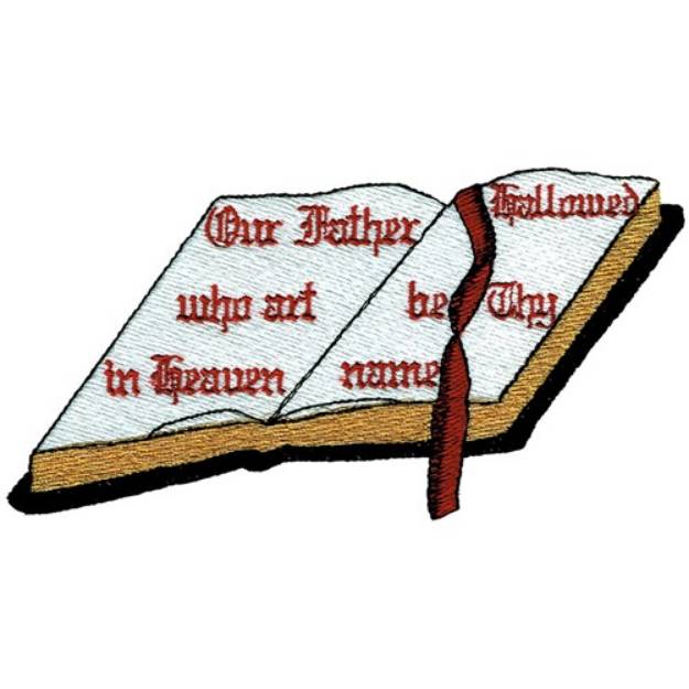Picture of Bible with Prayer Machine Embroidery Design