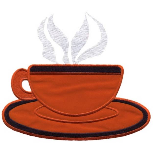 Picture of Applique Cup and Saucer Machine Embroidery Design