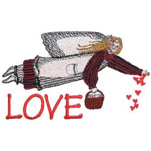 Picture of Love Angel Machine Embroidery Design