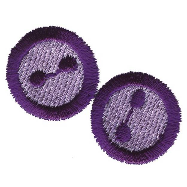 Picture of Purple Buttons Machine Embroidery Design