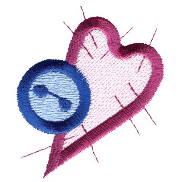Picture of Heart and Button Machine Embroidery Design